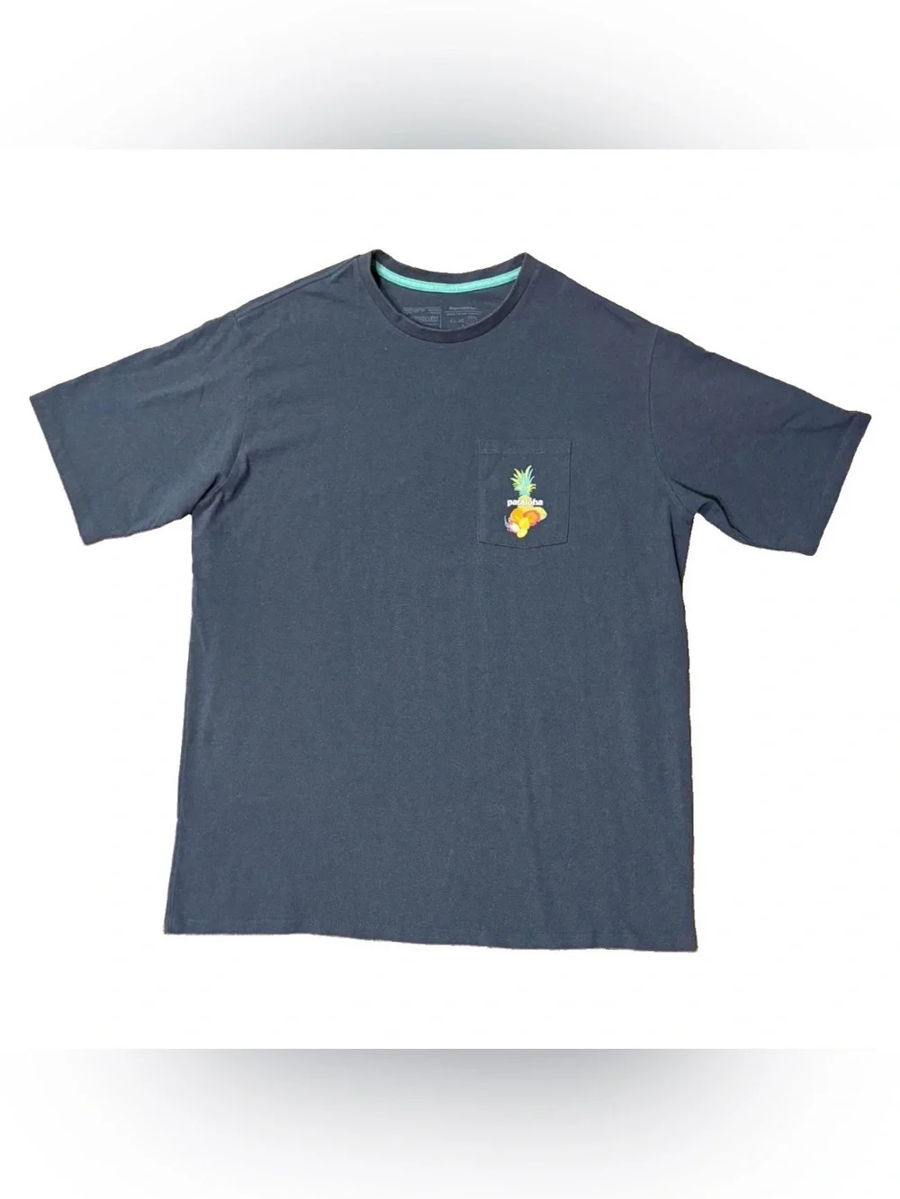 Patagonia Pataloha T-Shirt Men Large Blue Ka Loa’a Pono Hawaii Health Harvest
